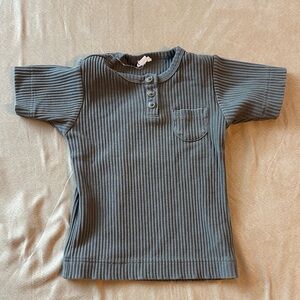 Jamie Kay Ribbed Button-Down Shirt - Charcoal